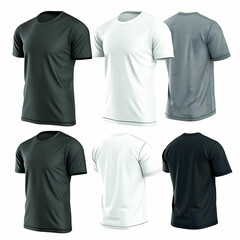 White T-shirt Template Front and Back View for Design