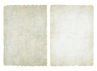Vintage old paper torn textures. Antique worn ripped parchment background