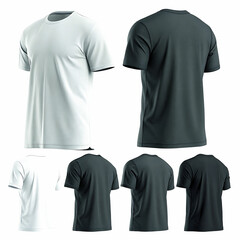 White T-shirt Template with Design for Casual Clothing Fashion