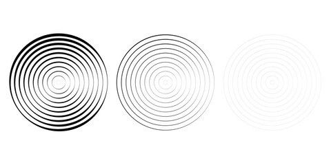 Sunburst element. Radial stripes background. Sunburst icon collection. Retro sunburst design. Vector illustration. Abstract line circle arts