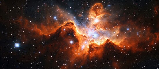 Spectacular Image of Carina Nebula with Stars and Dust Clouds in Deep Space