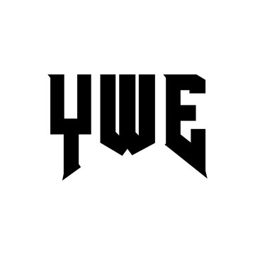 YWE letter logo design for technology company. YWE logo design black and white color combination. YWE logo, YWE vector, YWE design, YWE icon, YWE alphabet. YWE typography logo design.
