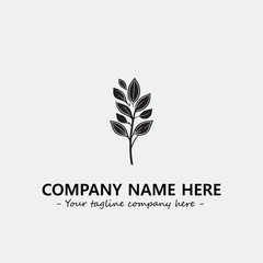 Plant illustration for logo company black and white vector image
