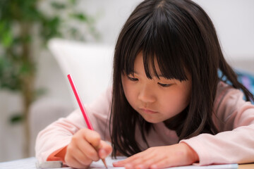 宿題に取り組む子どもの学習風景