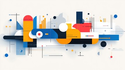 Abstract geometric shapes composition (1)