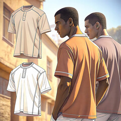 A family standing together in casual clothing