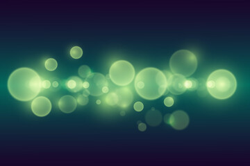 Green bokeh and lights light effect.