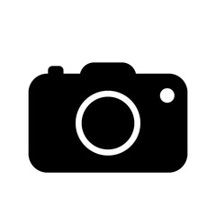 black and white camera icon, transparent background