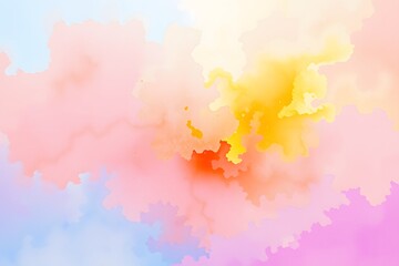 Abstract colorful clouds blending in soft hues of pink, yellow, and blue, creating a dreamy atmosphere