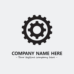 Fototapeta premium Gear illustration for logo company black and white vector image