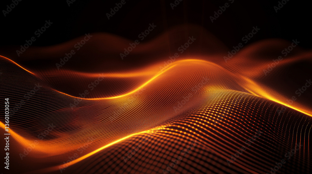 Aufkleber glowing lines in a music equalizer style, forming an abstract technology-inspired background ideal f