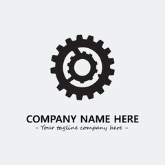Fototapeta premium Gear illustration for logo company black and white vector image