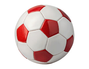 Fototapeta premium Realistic football isolated on white, PNG cutout, high-resolution transparent background for digital designs and sports graphics