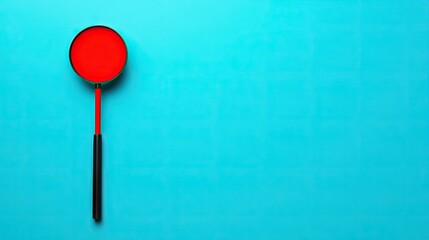 Red candy lollipop on a blue background. For marketing, advertising or promotional material