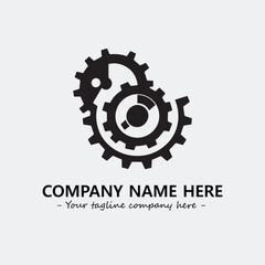 Fototapeta premium Gear illustration for logo company black and white vector image
