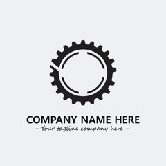 Gear illustration for logo company black and white vector image