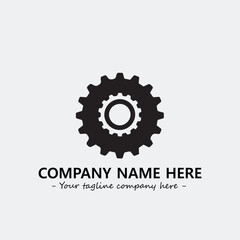 Gear illustration for logo company black and white vector image
