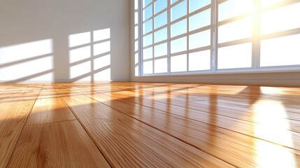 Stunning hyperrealistic floorboard array with roughhewn edge in bright room modern design natural light