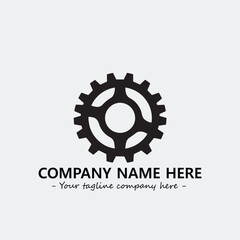 Gear illustration for logo company black and white vector image