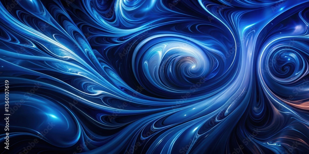 Leinwandbilder abstract swirling blue hues a dynamic digital artwork featuring intricate patterns and vibrant color