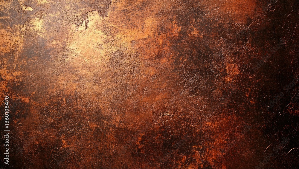 Poster a textured background of warm. rusty metal with scratches and imperfections. creating a vintage feel