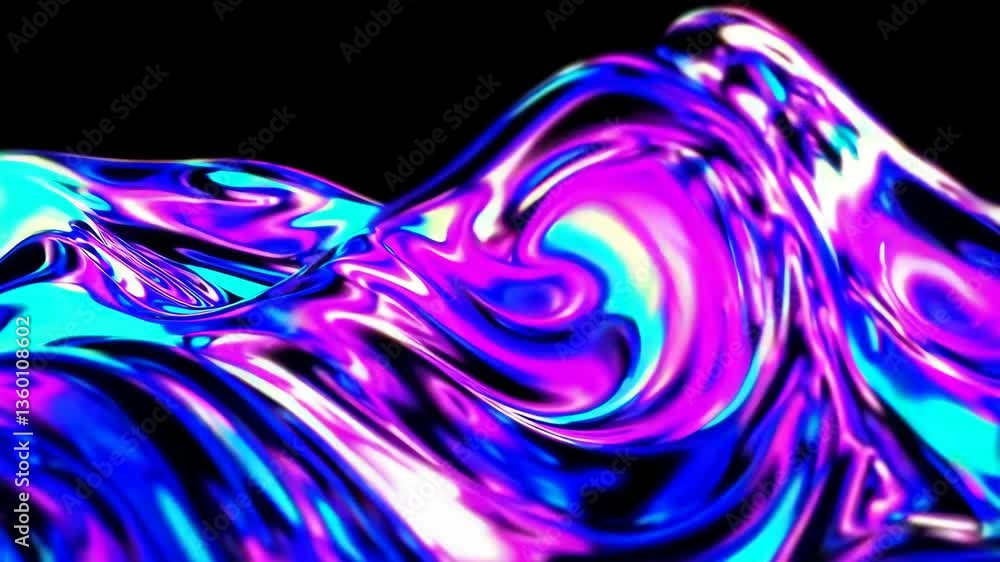Poster vivid abstract waves: psychedelic color swirls in motion and transformation