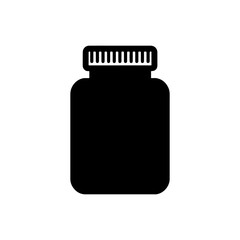 Fototapeta premium Medicine bottle silhouette icon vector design.