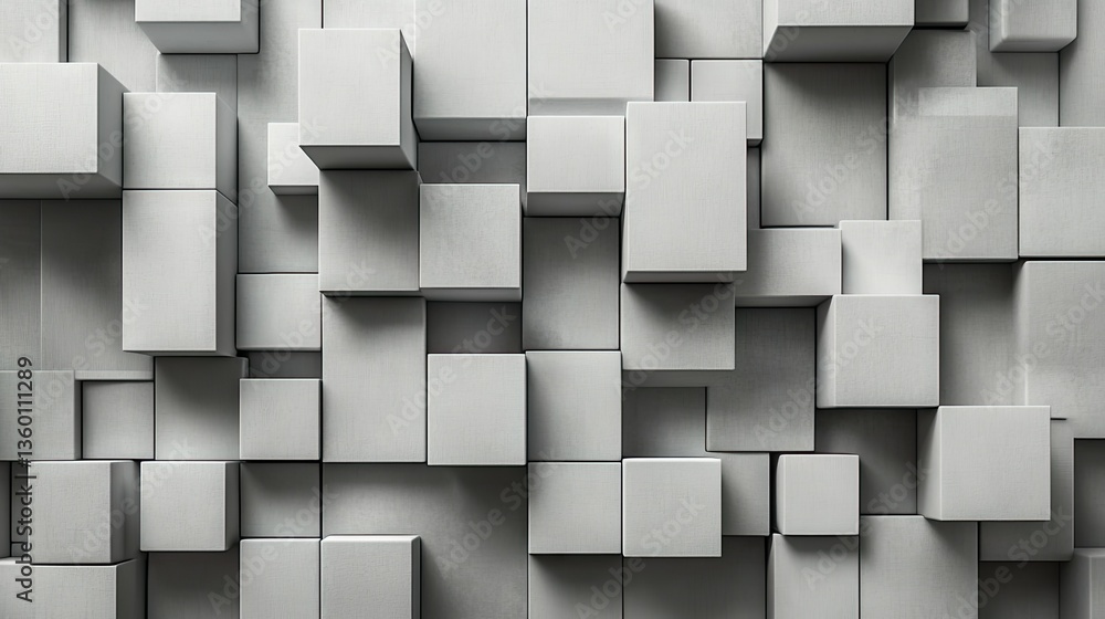 Aufkleber a dynamic arrangement of white geometric cubes creating a modern. abstract background. perfect for d