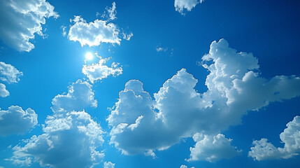 Beautiful Sky with Fluffy Cumulus Clouds: Nature's Cotton Balls