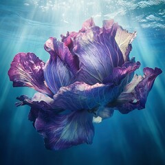 Obraz premium Underwater Purple Cabbage A Surreal Floral Beauty