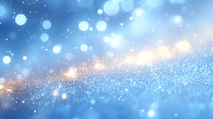 Fototapeta premium Glittering Bokeh Lights on a Soft Blue Background for Celebratory Themes
