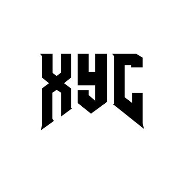 XYC letter logo design for technology company. XYC logo design black and white color combination. XYC logo, XYC vector, XYC design, XYC icon, XYC alphabet. XYC typography logo design.