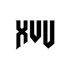 XVU letter logo design for technology company. XVU logo design black and white color combination. XVU logo, XVU vector, XVU design, XVU icon, XVU alphabet. XVU typography logo design.