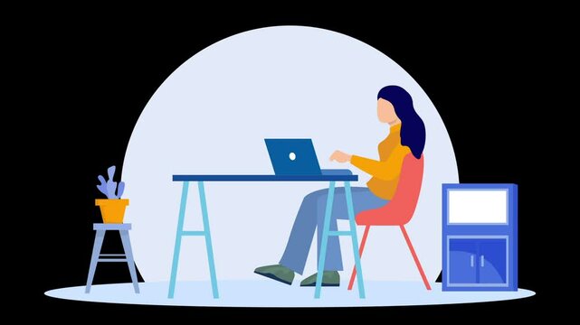 Work From Home Animated Illustration Pack