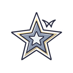 Fototapeta premium Star rating icon in flat style with muted colors