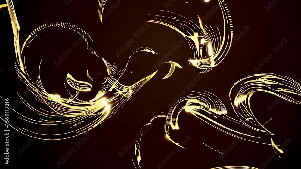 Aufkleber elegant gold light trails on dark background showing dynamic flow and movement