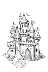 Castle Drawn in Pencil for Coloring: A Creative and Relaxing Experience