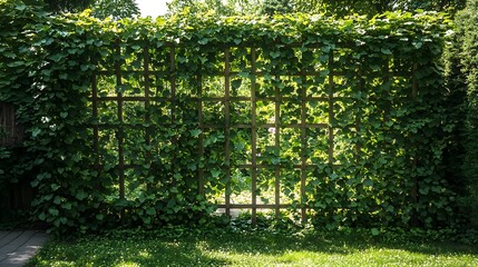 Fototapeta premium Close up green climber plant on wall natural with natural background