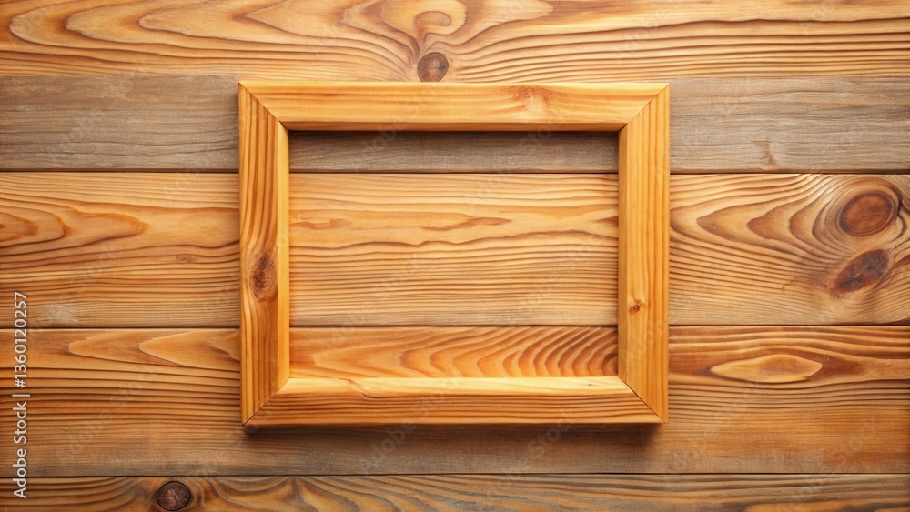 Aufkleber rustic wooden frame on a natural wood background, perfect for adding your design or message