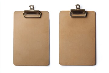 Clipboard with metal clip showcased from front and back view