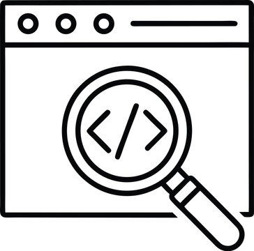Website Code Search, Magnifying Glass, Programming, Development Icon

