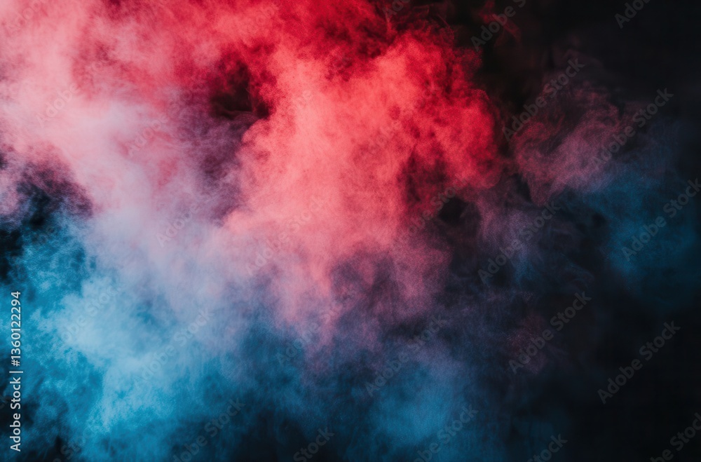 Poster colorful smoke background in red and blue shades creating a dramatic and artistic effect for creativ