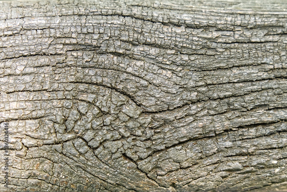 Poster the image shows a weathered wooden texture with a dark brown color and visible cracks. the texture i