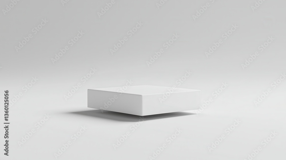 Poster white square product display platform minimalist empty studio background scene mockup