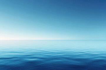 Obraz premium Blue ocean under clear sky, calm and serene.