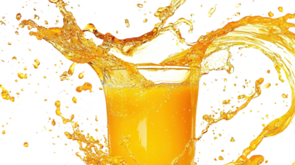 Orange Juice Splashing Out of Glass