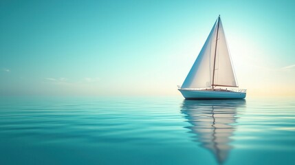 Fototapeta premium Calm seascape with sailboat