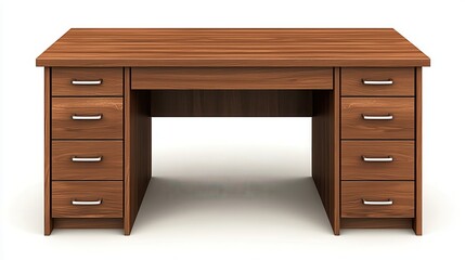 Sturdy Wooden Desk with Multiple Drawers Ideal for Home Office or Study Room