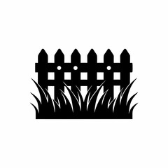 creative details Grass with Fence Icon vector illustration 