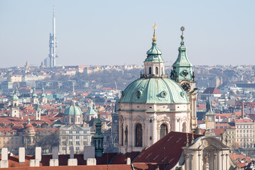 Naklejka premium Cityscape view of Prague, capital city of Czech Republic